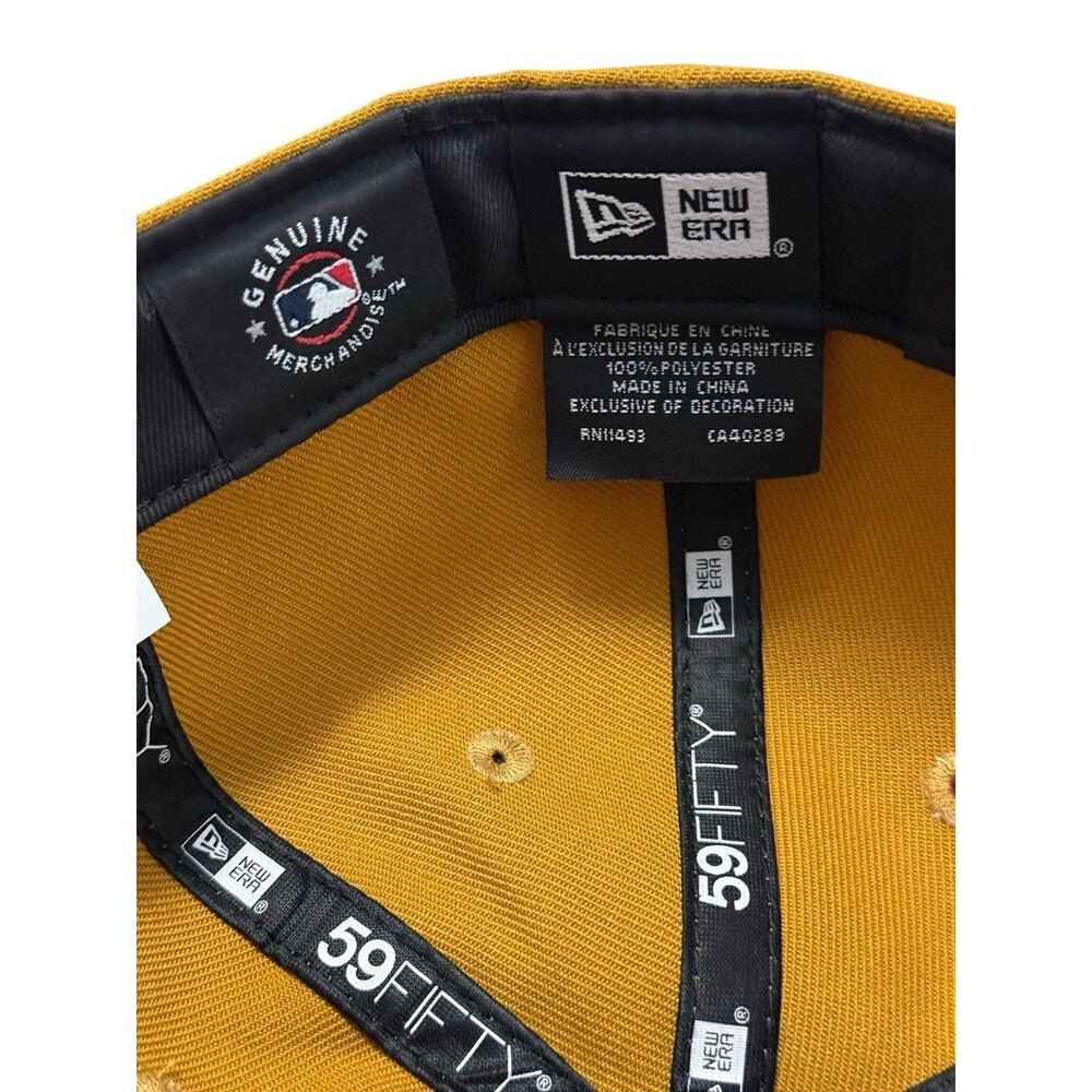 New Era LA Dodgers 59FIFTY Fitted Hat 7 1/4 Gold Mustard Black MLB - Picture 8 of 9